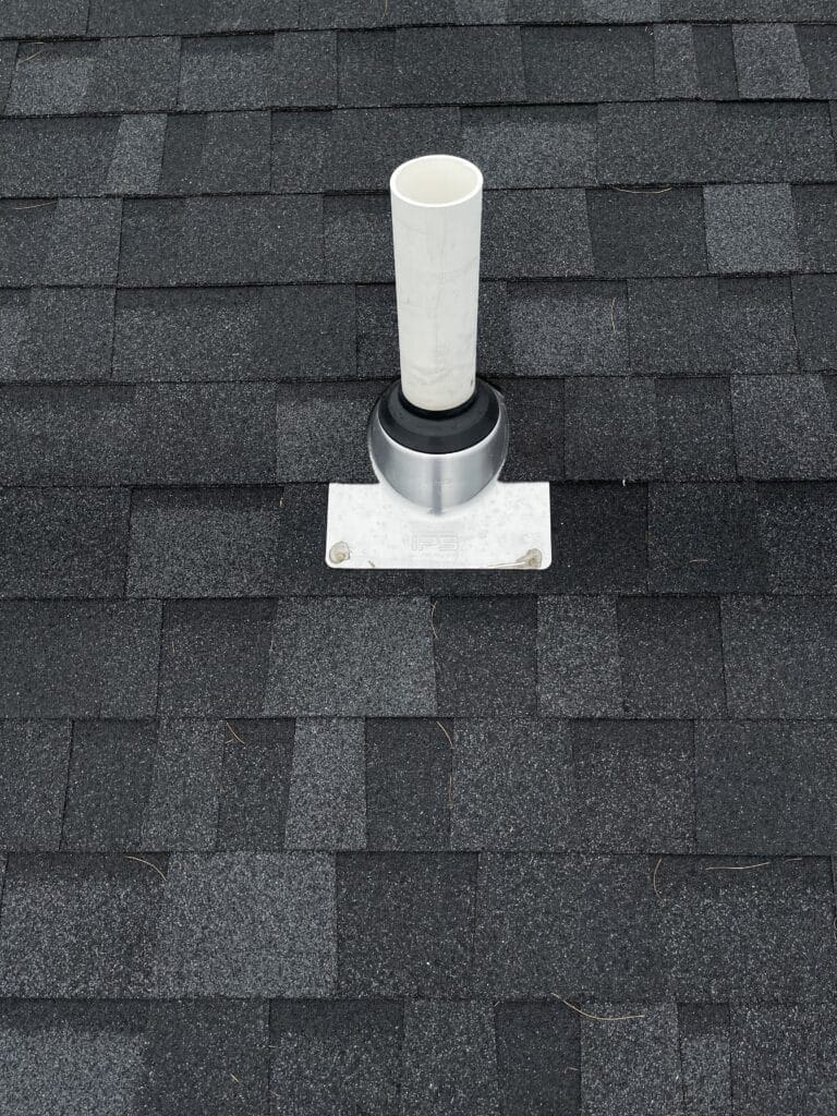 Expert Local East Brunswick New Jersey Roofing Contractors Black Color Roof Shingles with New Pipe Flane